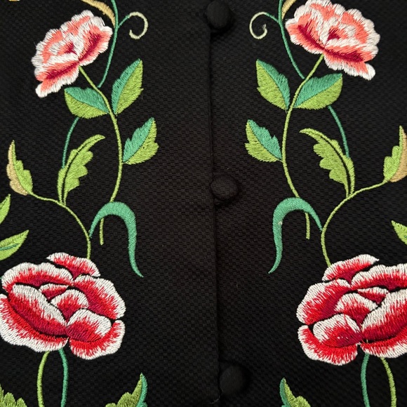 Victor Costa Occasion Floral Embroidered Coat Tunic Jacket Vintage, Size S - Picture 6 of 8